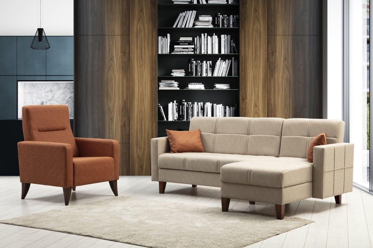 Atelier del Sofa Set Kutna sofa i fotelja Polya L Bež