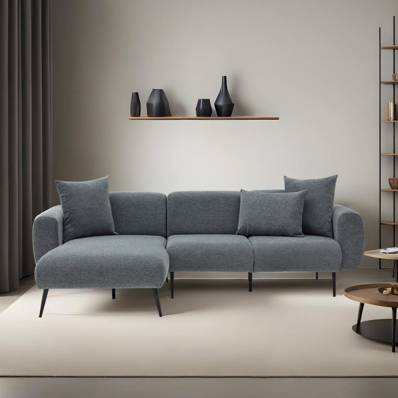 Atelier del Sofa Kutni set sa strane 252x77x82cm Antracit