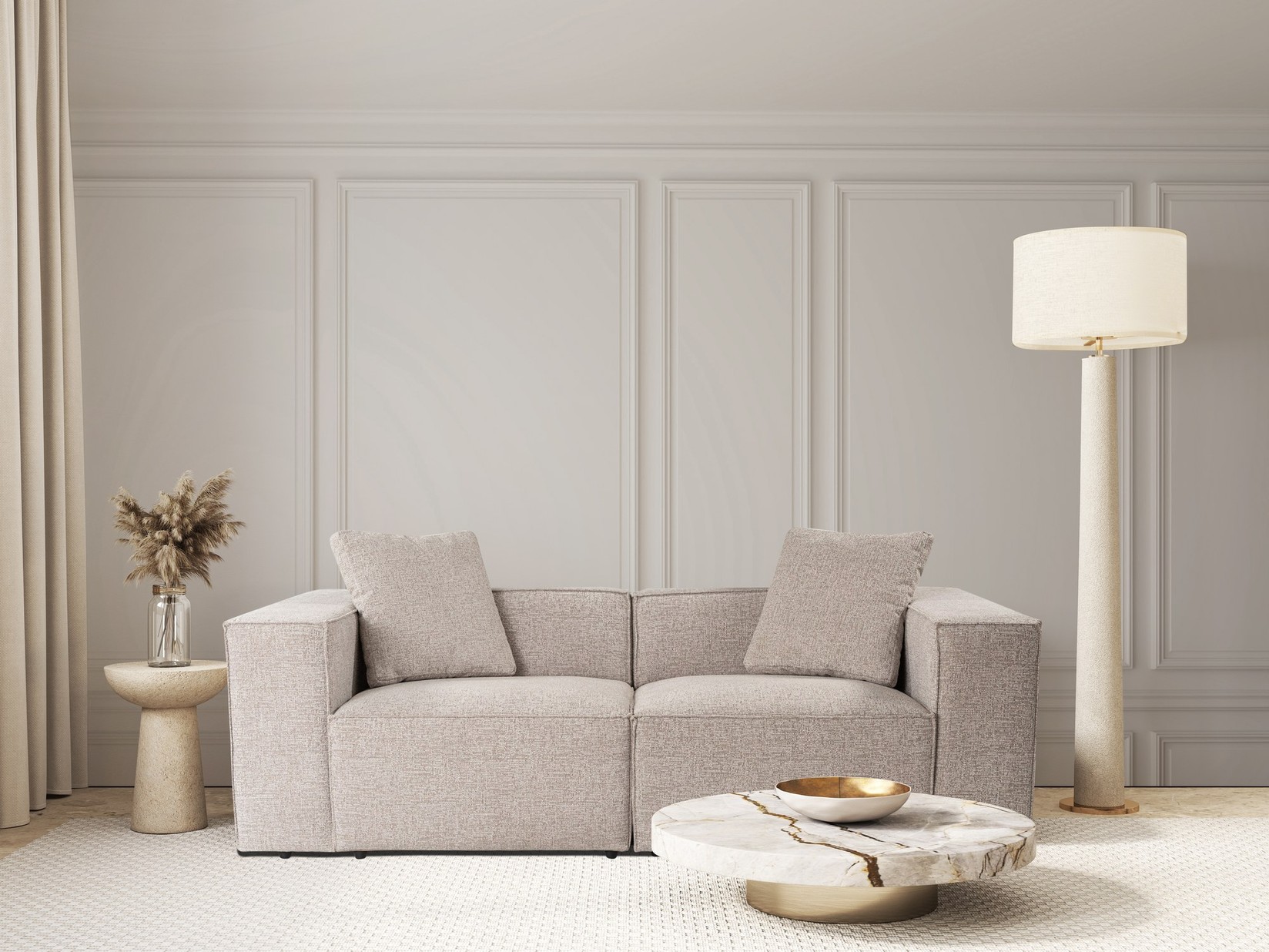 Atelier del Sofa Dvosjed Lora 108x65x220cm Siva