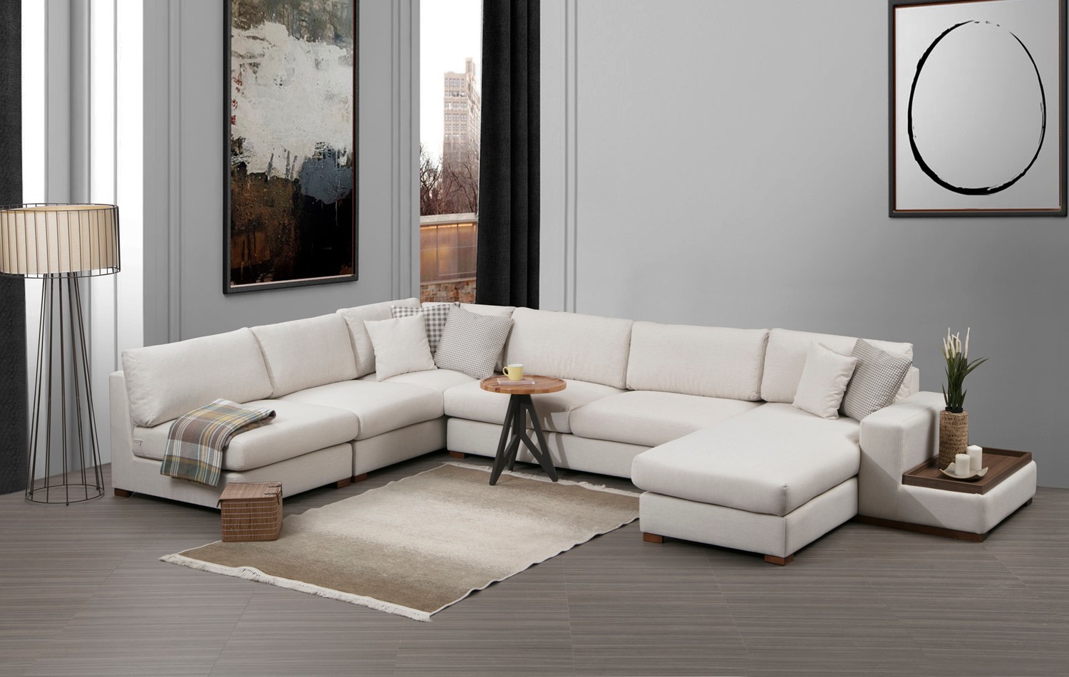 Atelier del Sofa Kutna sofa Loop 9 Bijela