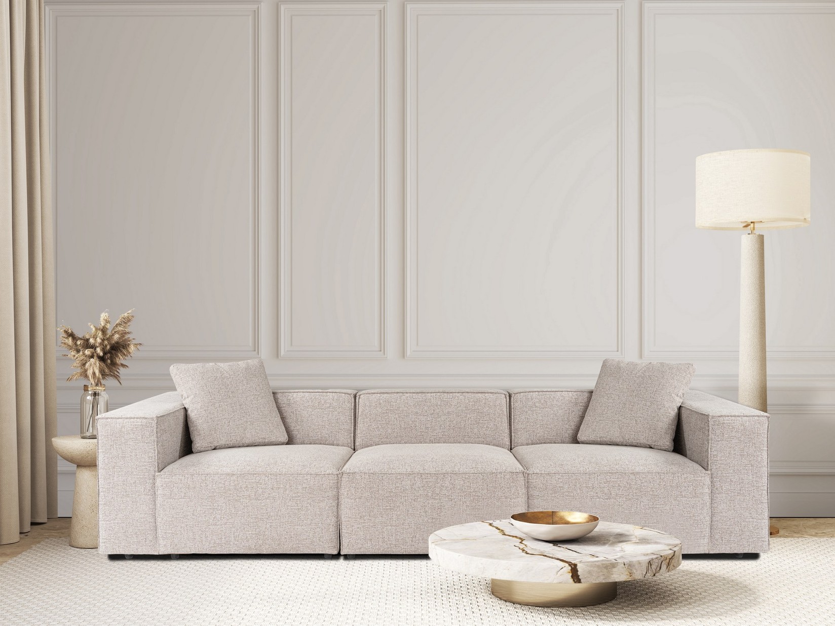 Atelier del Sofa Trossed Lora 108x65x303cm Siva