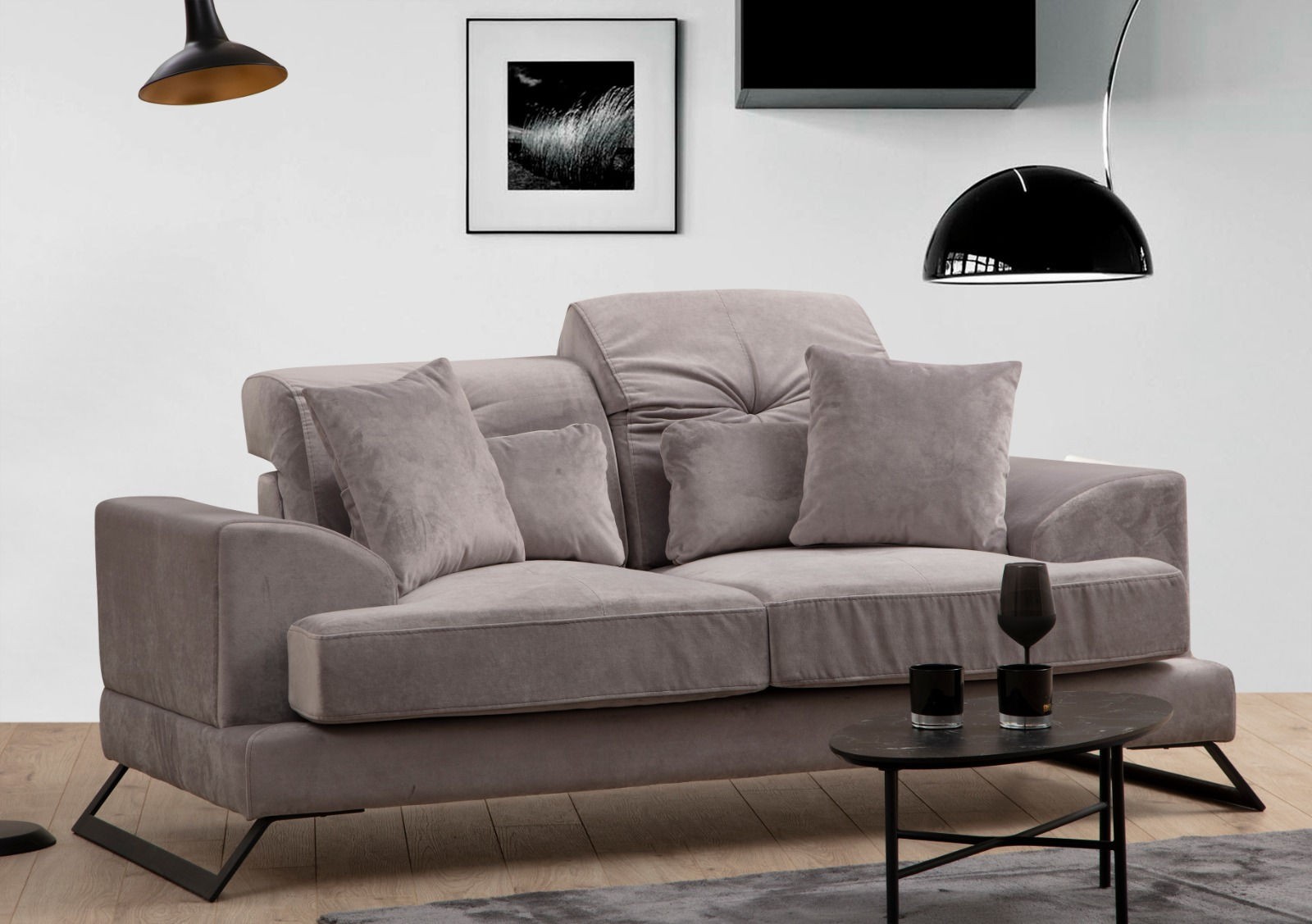 Atelier del Sofa Dvosjed Frido Svijetlo siva