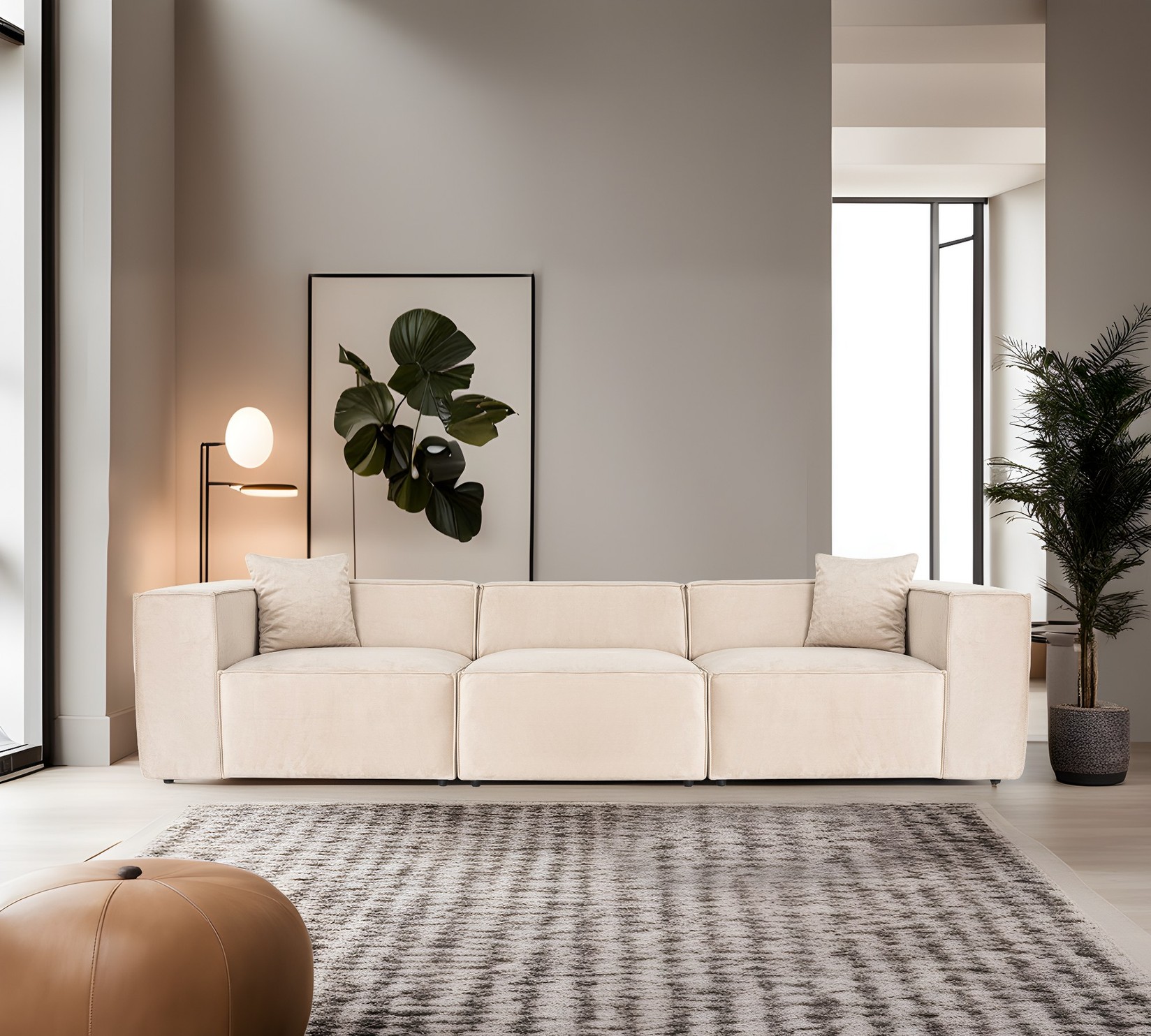 Atelier del Sofa Trosed Lora 108x65x303cm Cream