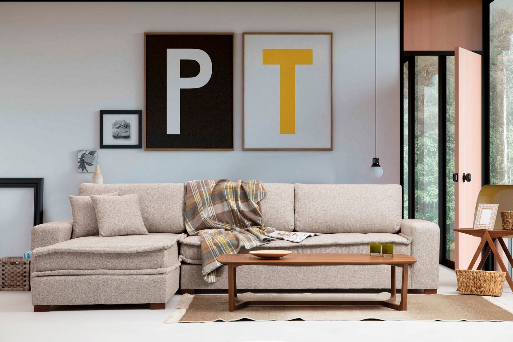 Atelier del Sofa Kutna garnitura Lena 94x85x190cm Bež