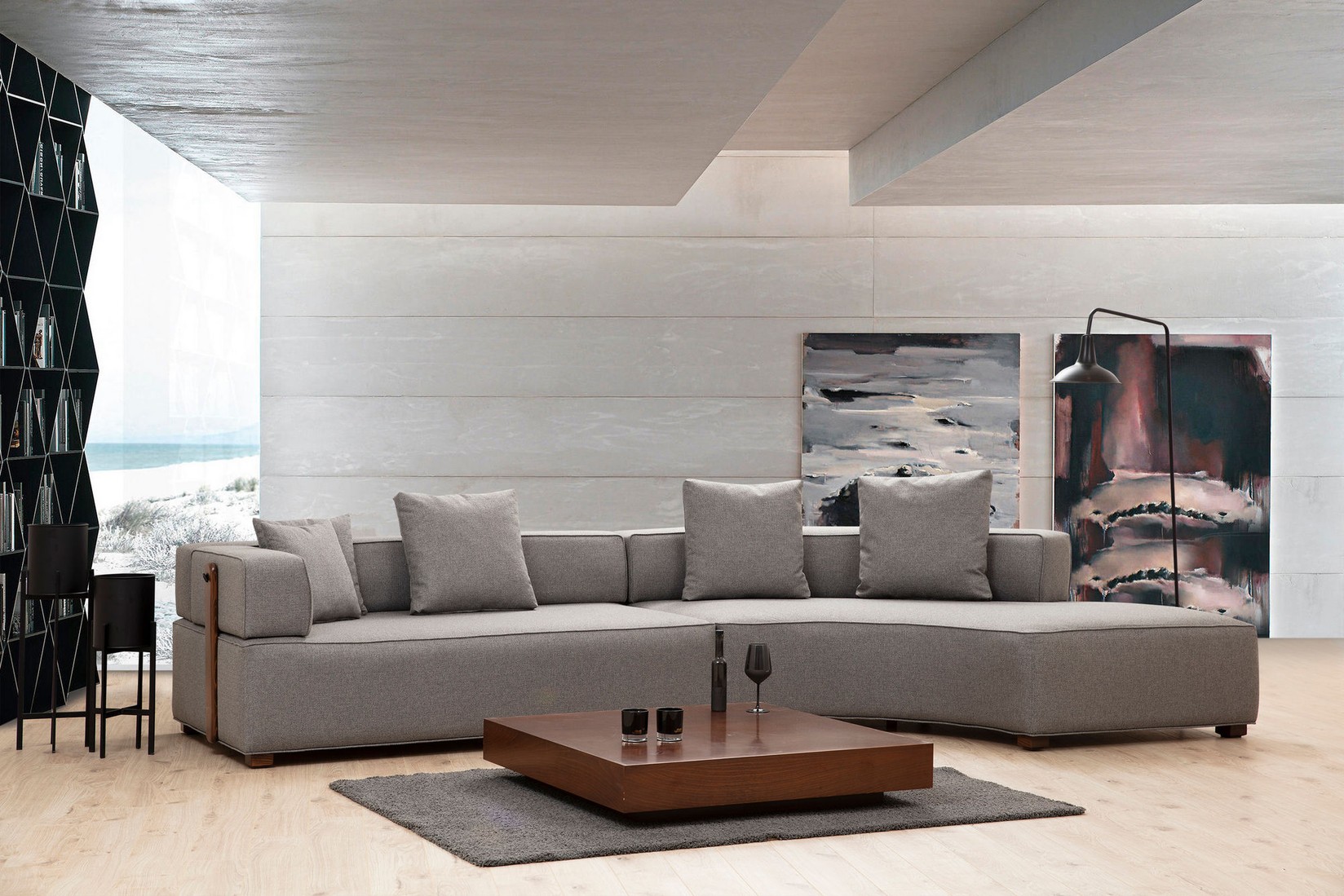 Atelier del Sofa Kutna garnitura Gondola 105x70x180cm Siva