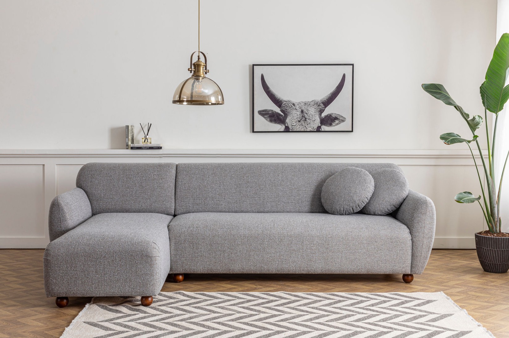 Atelier del Sofa Kutna sofa Eddy 162x273cm, Svijetlo siva