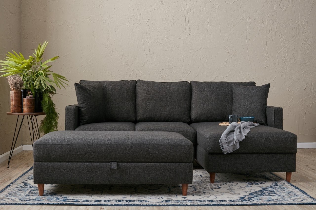 Atelier del Sofa Kutna garnitura Eva 210x82x195cm Antracit