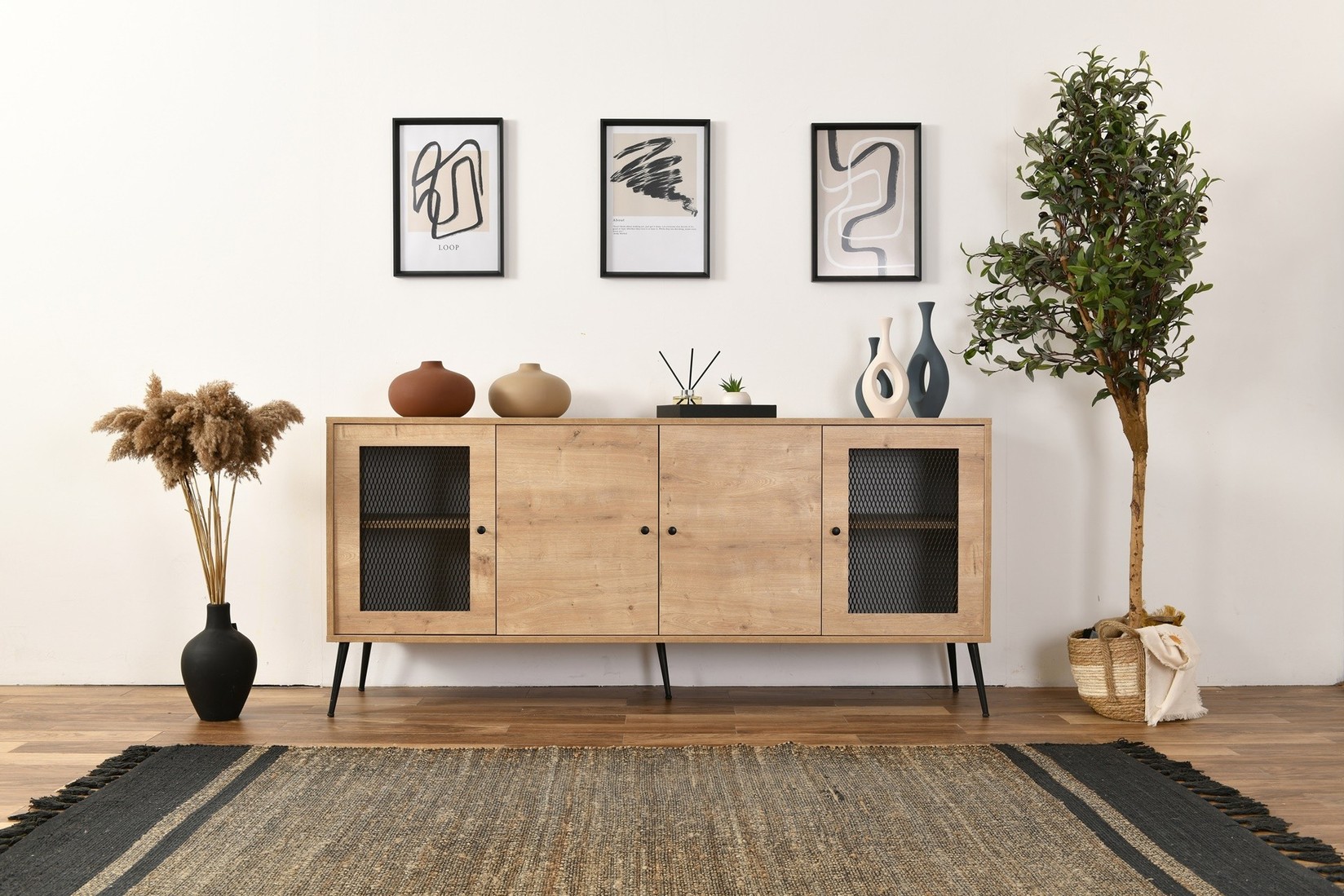 Žica za komodicu Hanah 180x81x41cm hrast