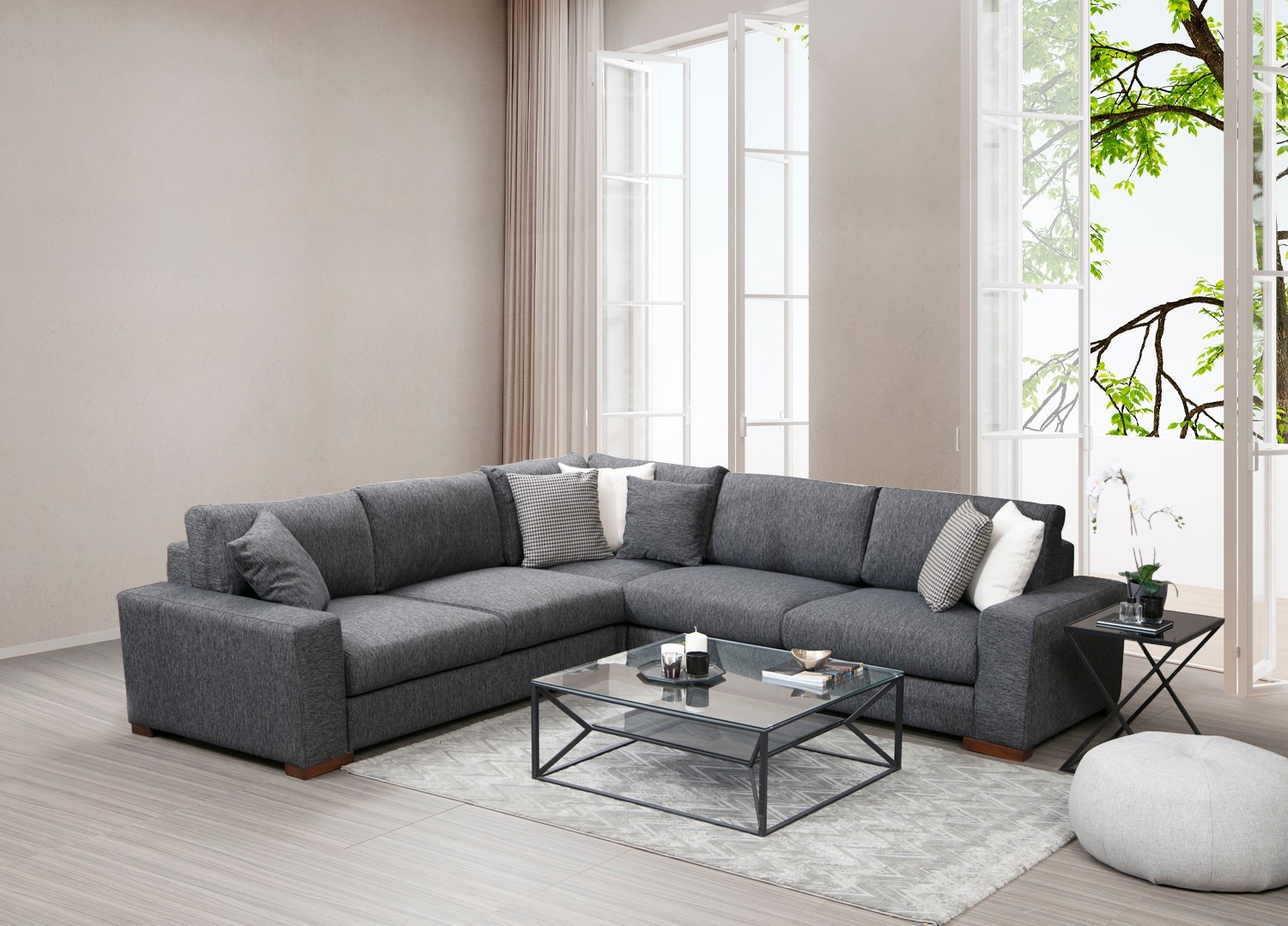 Atelier del Sofa Kutni set Loop 7 95x85x282cm Antracit