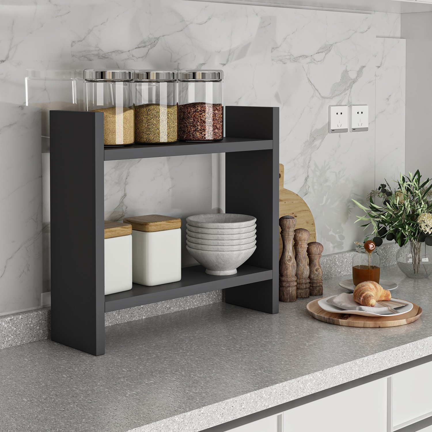 Hanah Home Kuhinjska polica 34x10x30cm Antracit