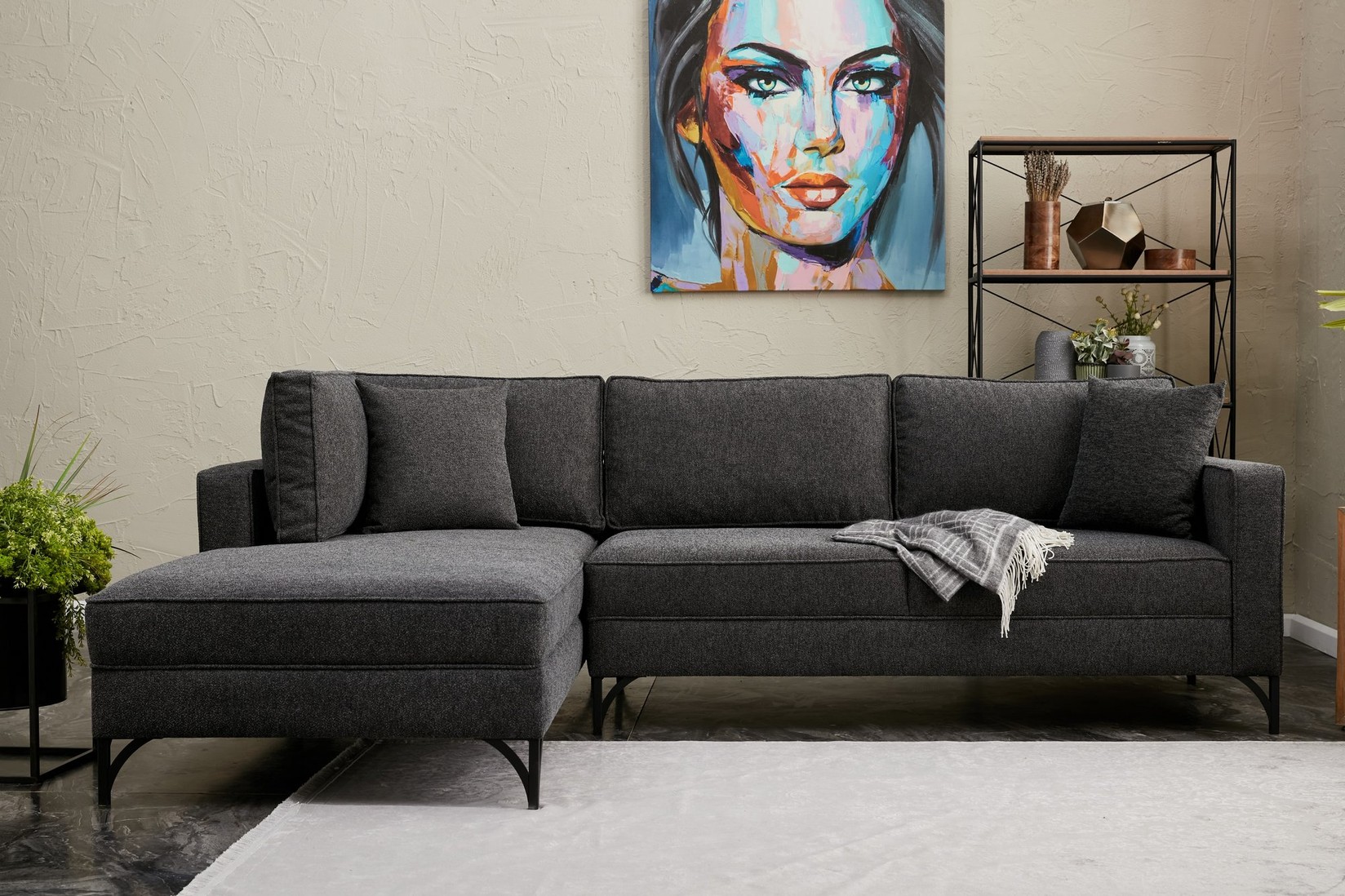 Atelier del Sofa Kutna garnitura Berlin 258x83x181cm Crna
