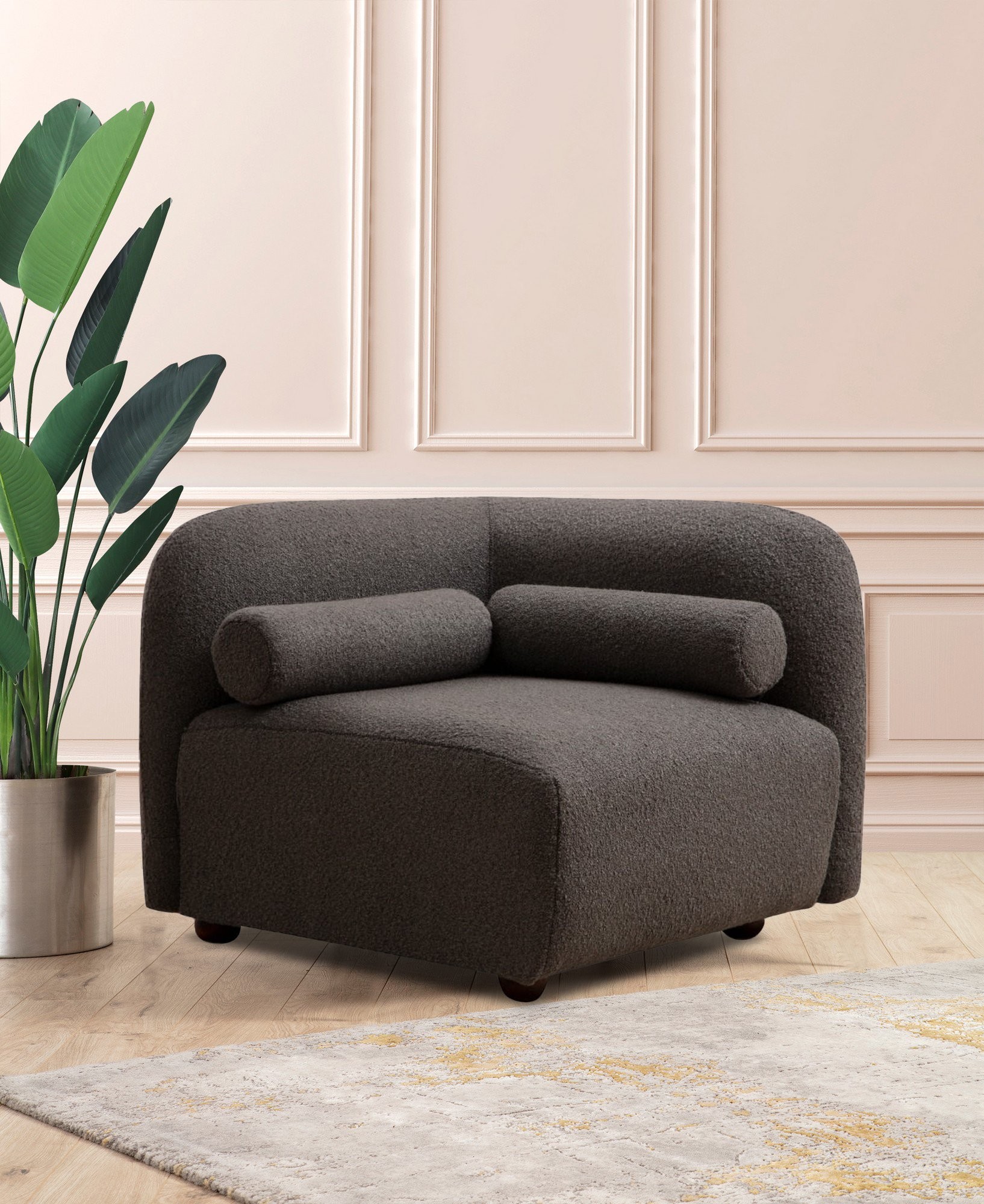 Atelier del Sofa Victor fotelja 90x74x90cm tamno siva