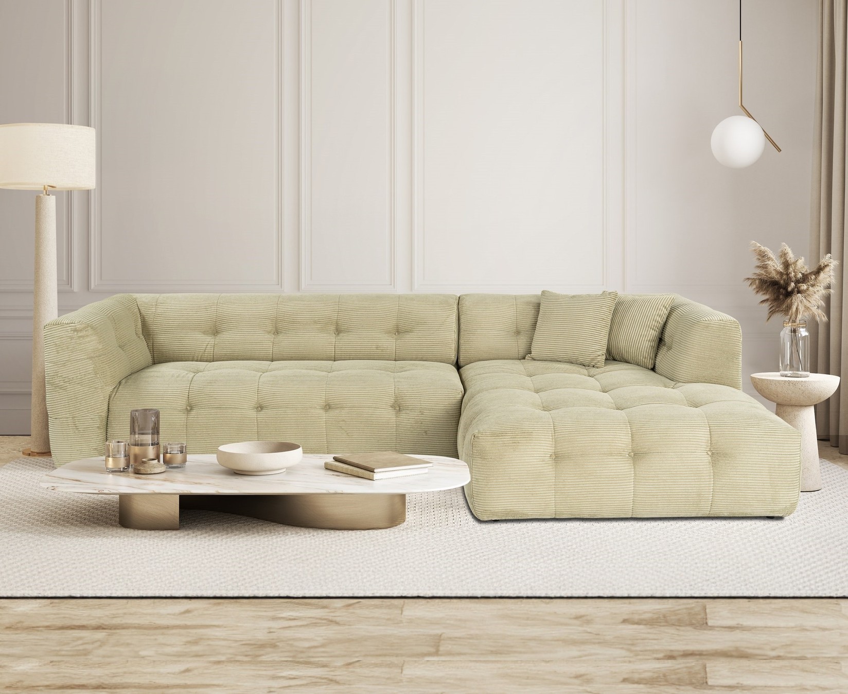 Atelier del Sofa Kutna sofa Cady 100x72x300cm Zelena