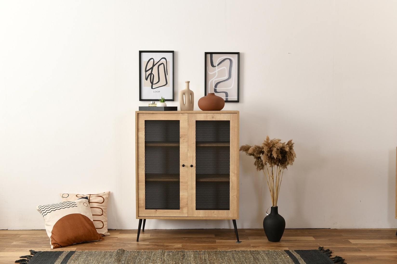 Hanah home Polica 40x110x90cm Hrast