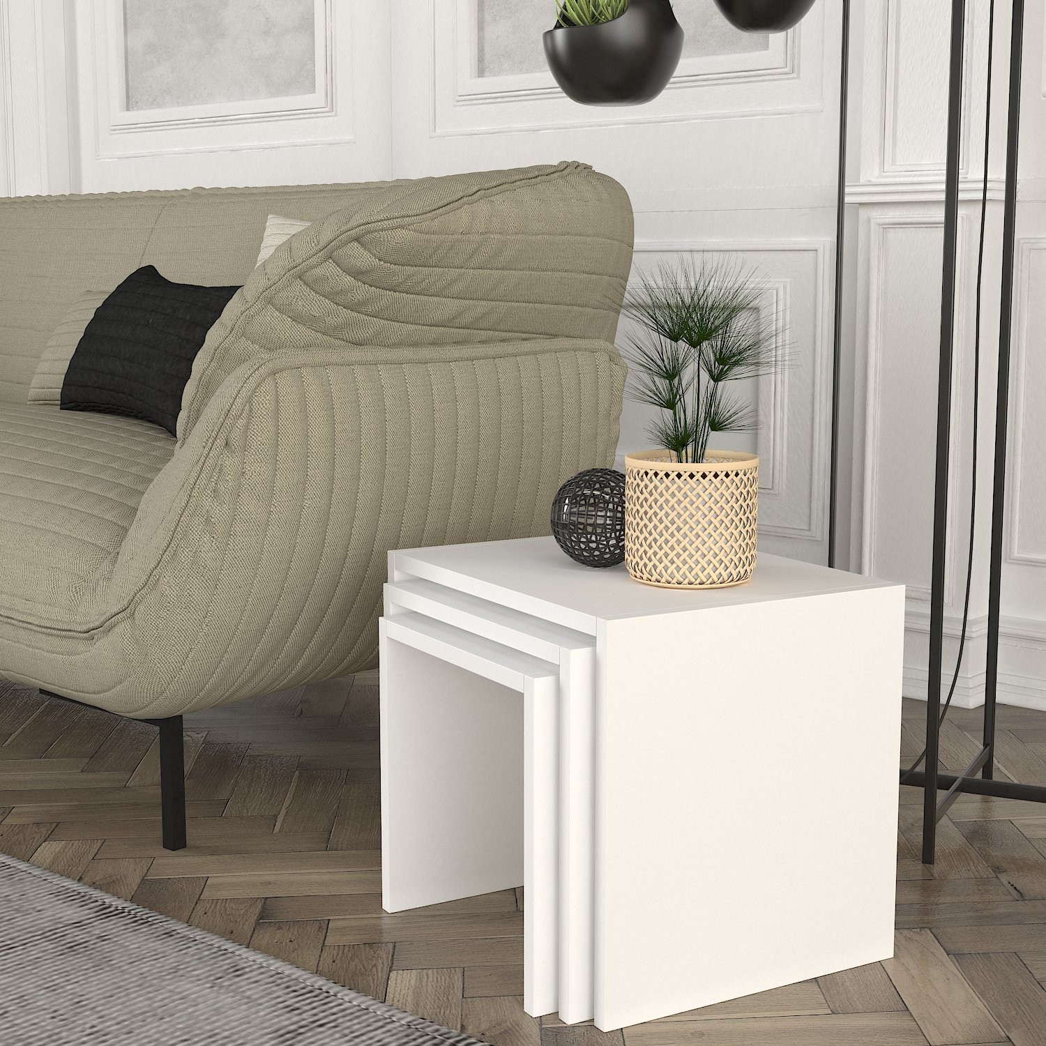 Hanah Home Club set stolova, 3 dijela Zariel White