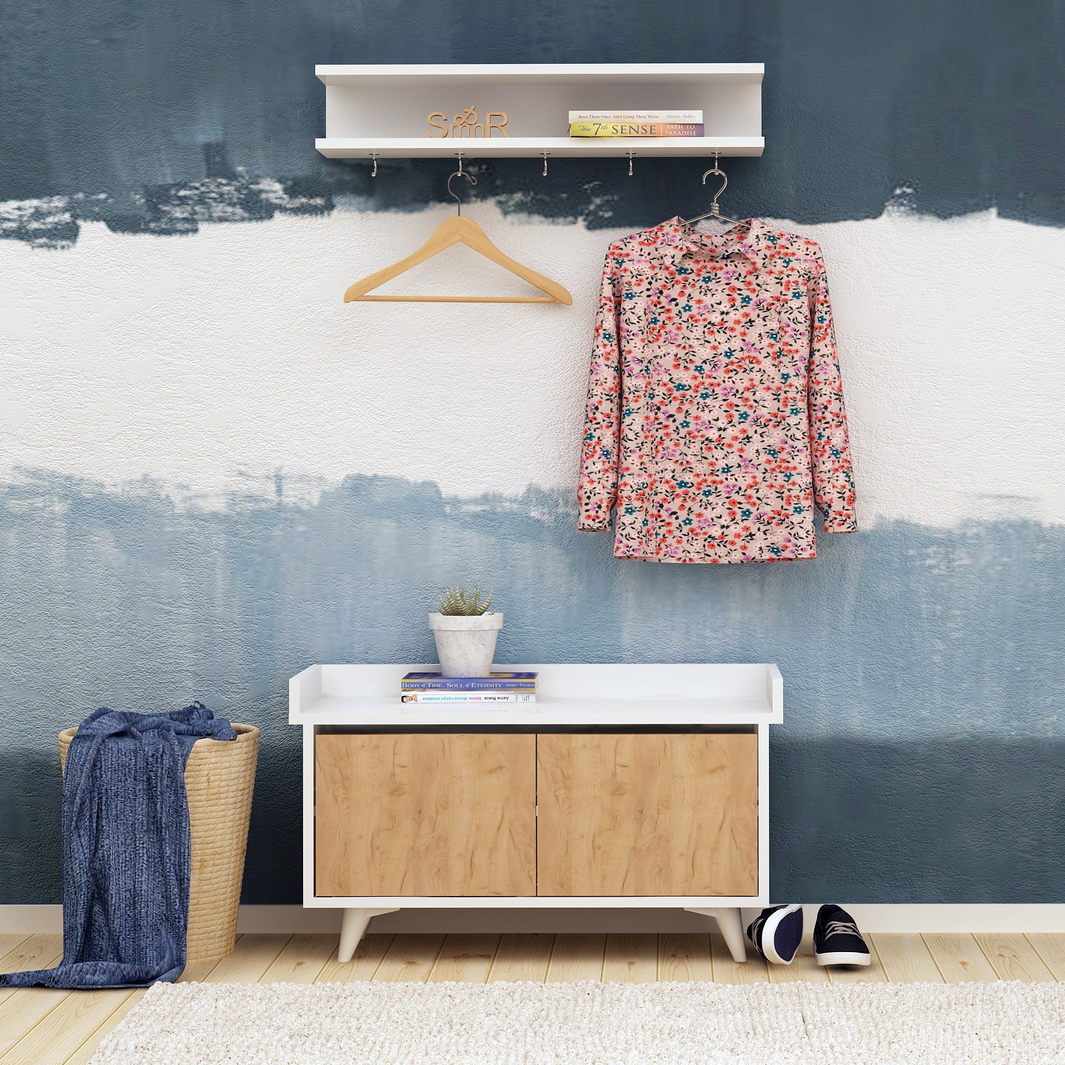 Hanah Home Ormarić za cipele 90x60​​x35cm Hrast-bijela