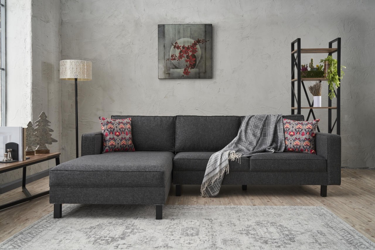 Atelier del Sofa Kutna garnitura Kale Linen 258x83x181cm Antracit
