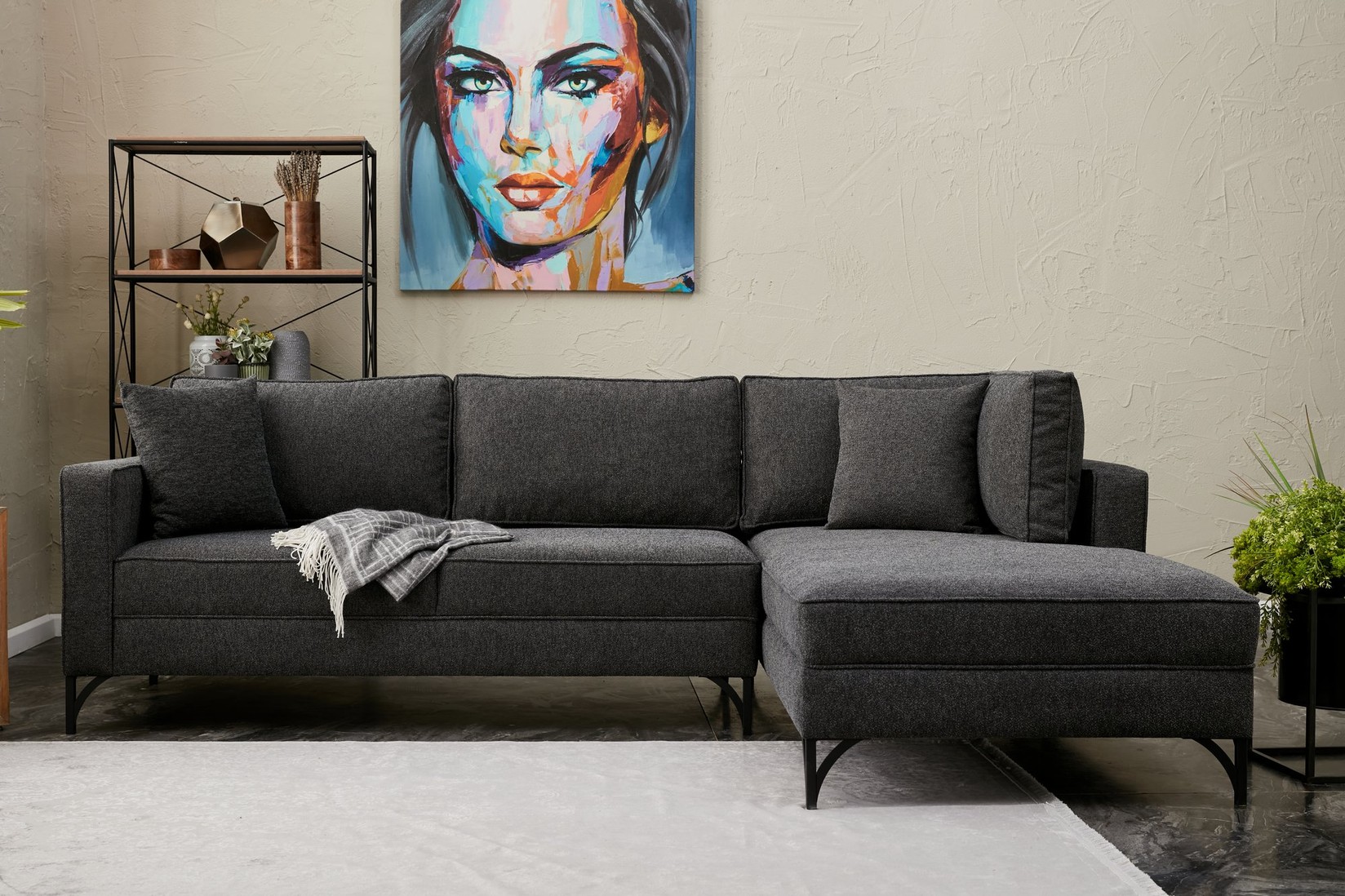 Atelier del Sofa Kutna garnitura Berlin 258x83x181cm Crna