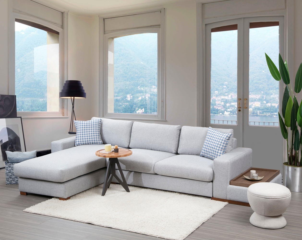 Atelier del Sofa Kutni set Loop 14 95x85x332cm Svijetlo siva