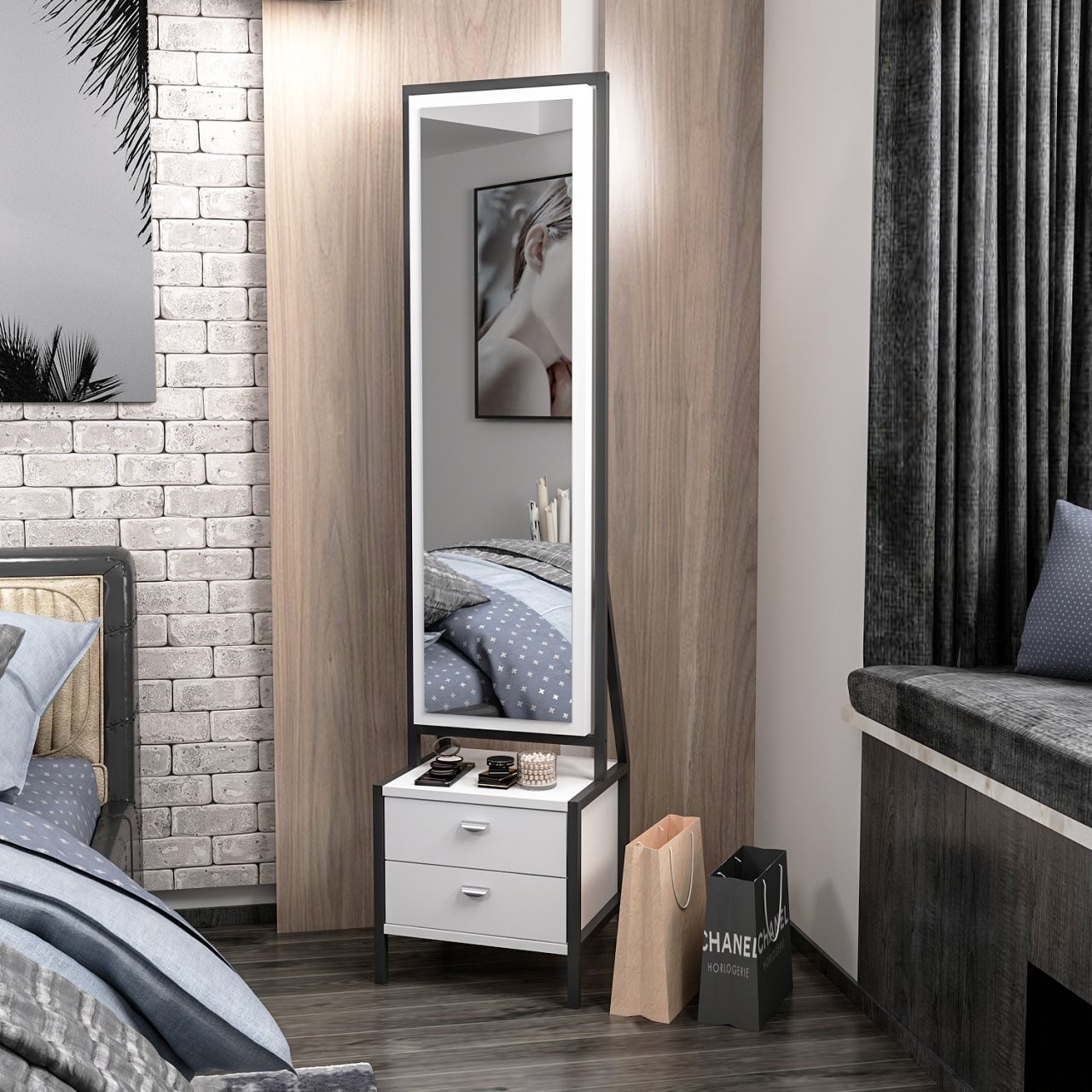 Hanah Home Stol za šminkanje 41x170x35cm Bijeli