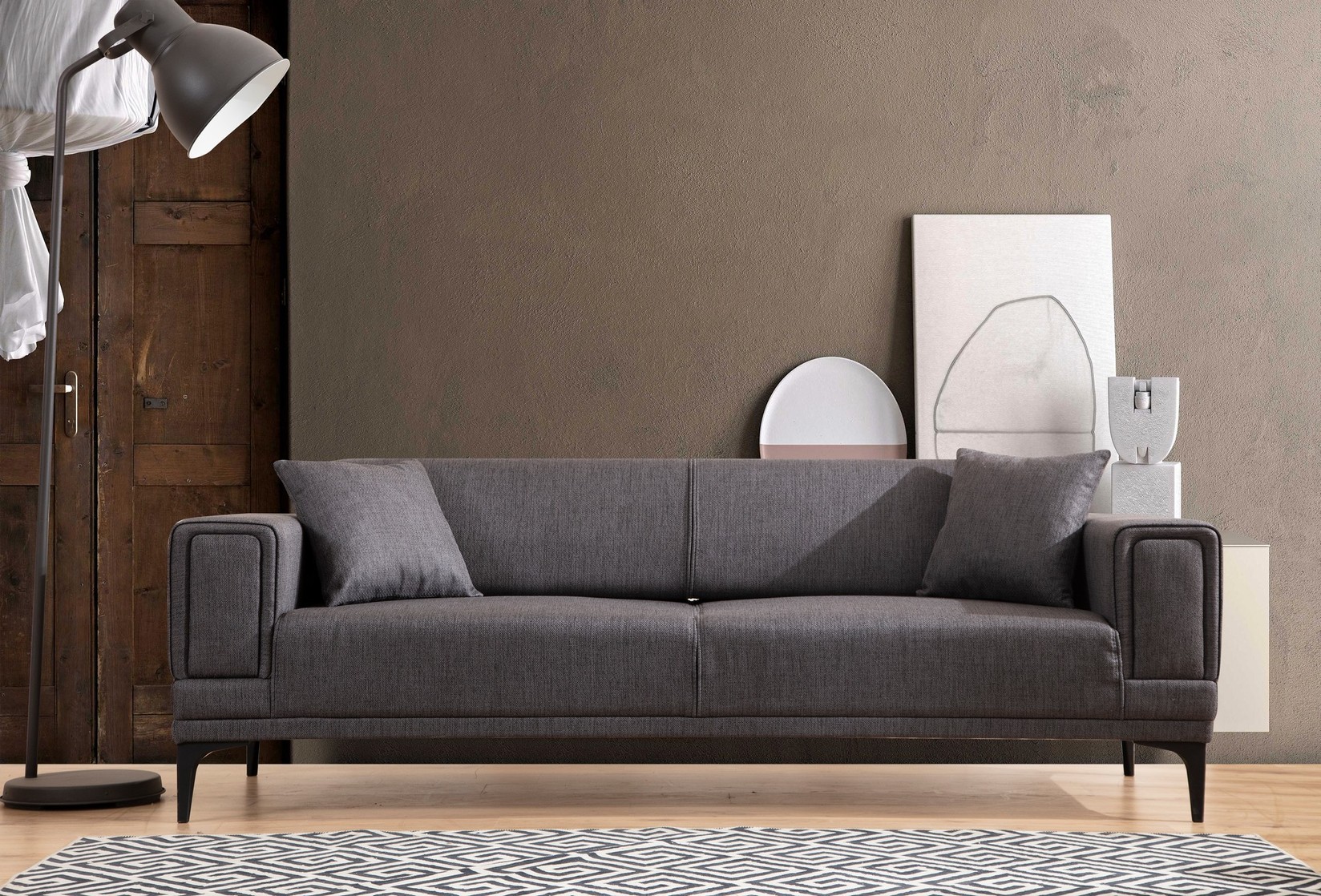Atelier del Sofa Horizon sklopiva sofa 95x43x173cm tamno siva