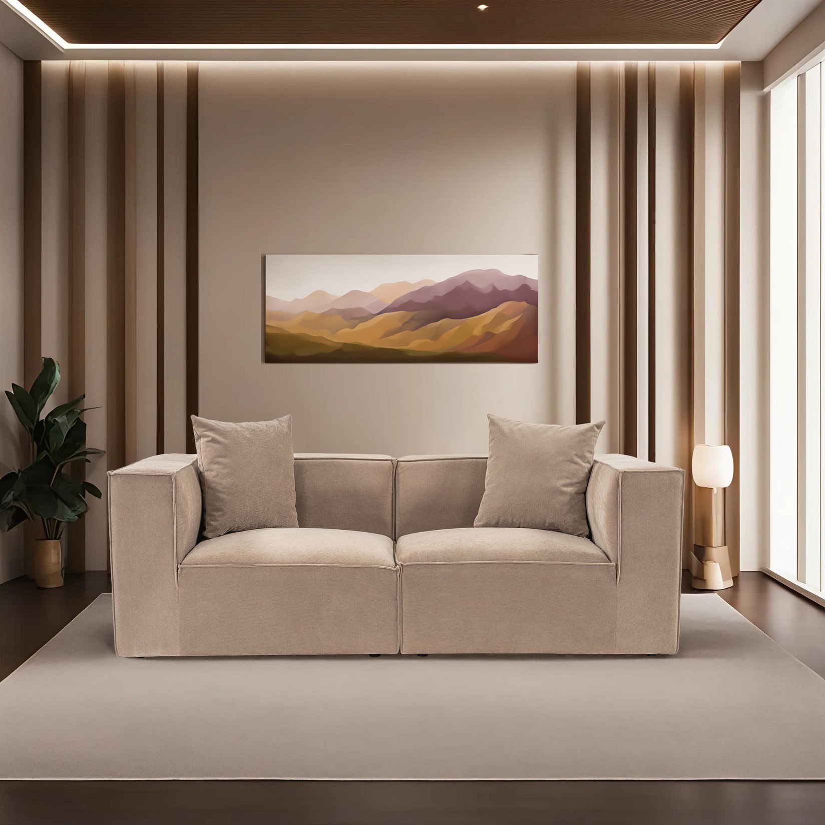 Atelier del Sofa Dvosjed Sora 2 220x75x102cm Cappuccino
