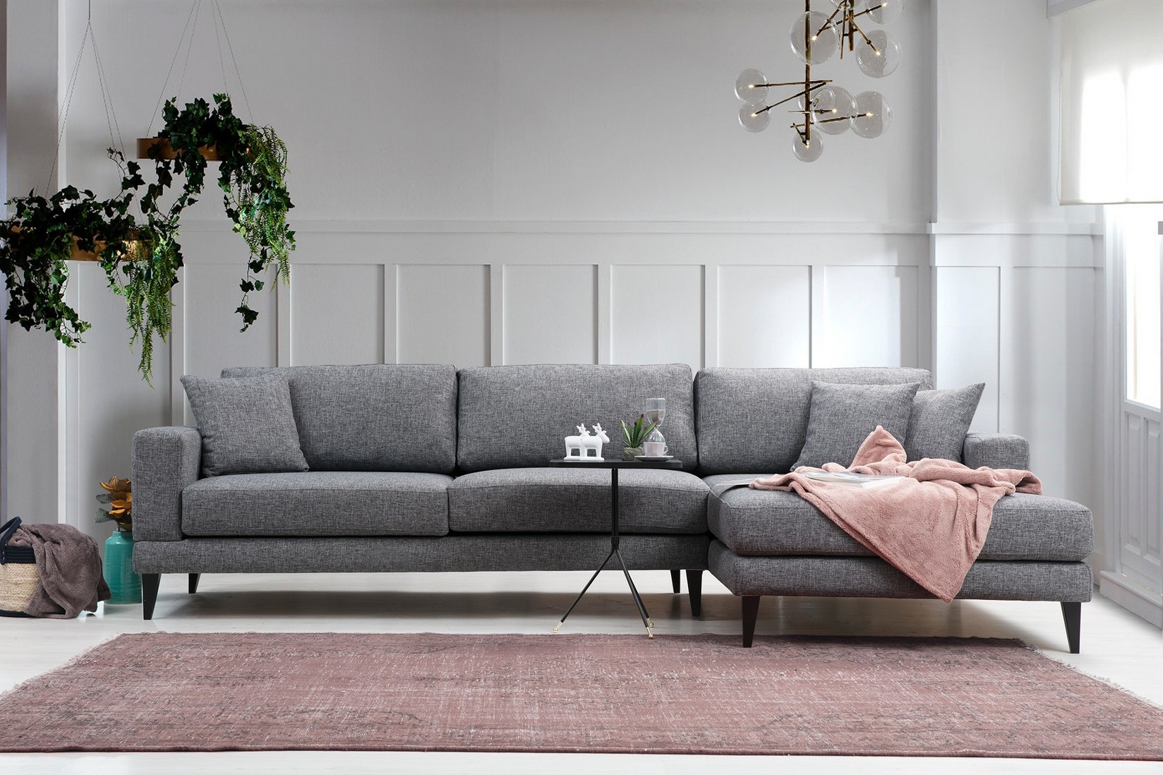 Atelier del Sofa Kutna sofa Nordic 90x85x303cm Tamno siva