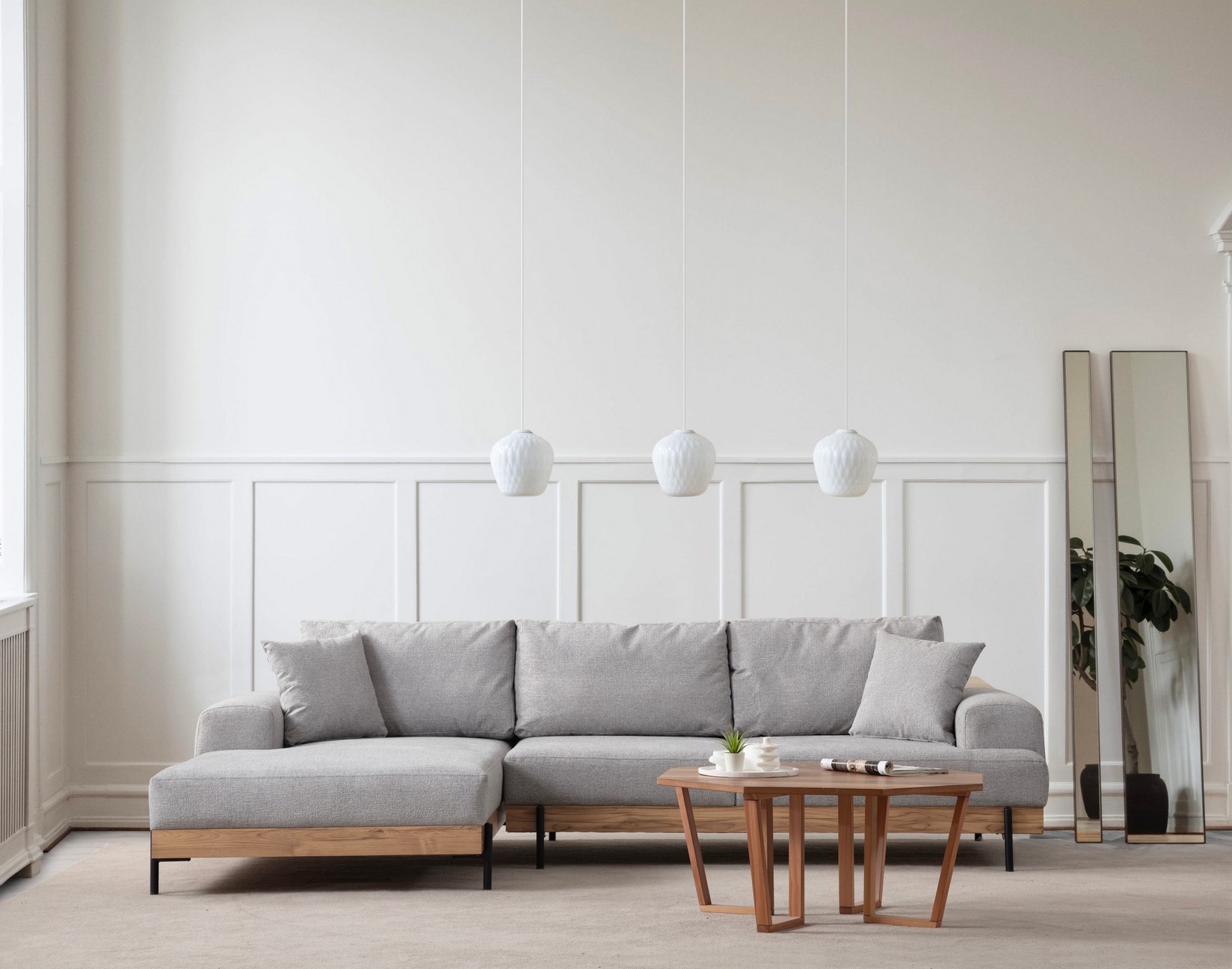 Atelier del Sofa Kutna garnitura Eti 98x78x170cm Siva