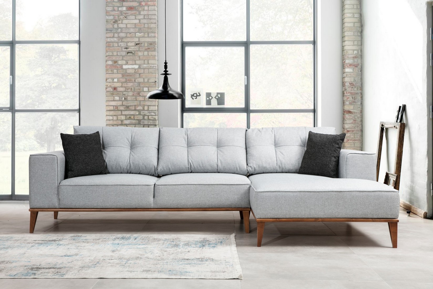 Atelier del Sofa Kutna sofa Montana 91x85x288cm Svijetlosiva