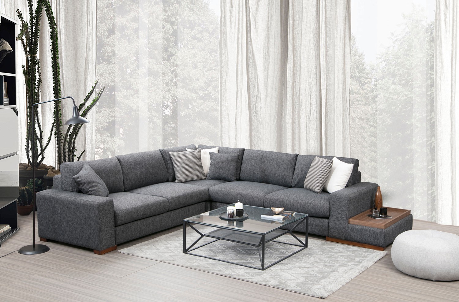 Atelier del Sofa Kutni set Loop 5 95x85x282cm Antracit