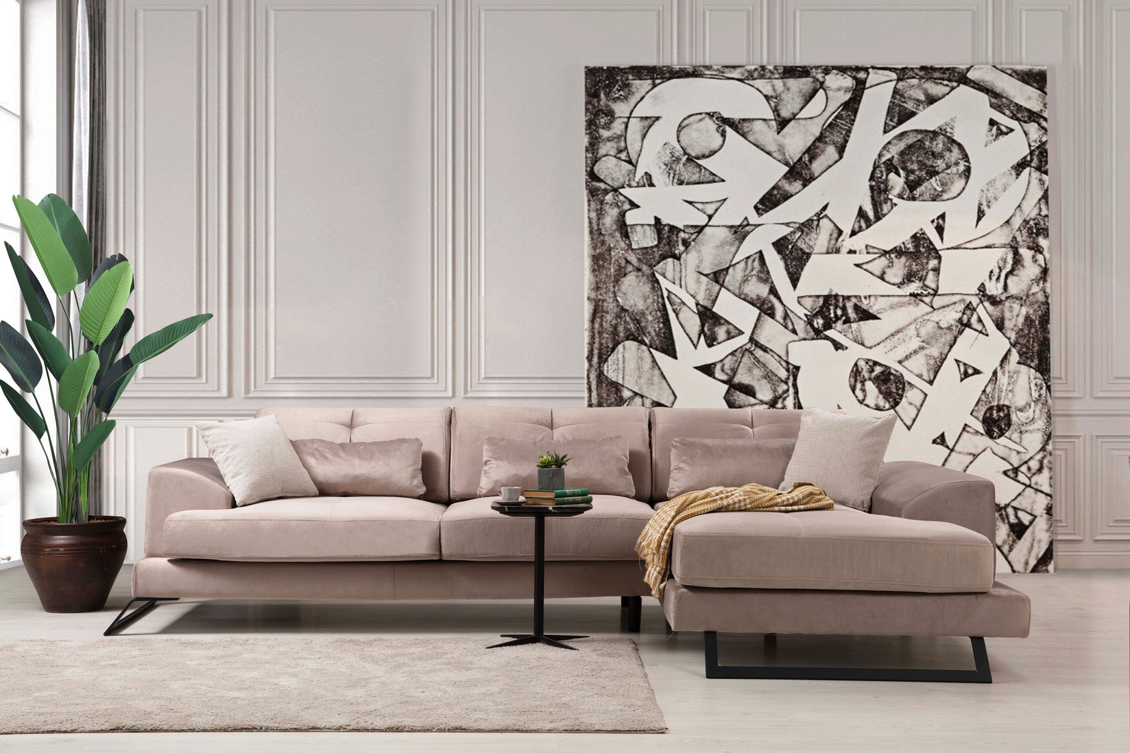 Atelier del Sofa Kutna sofa Frido 100x92x308cm Bež