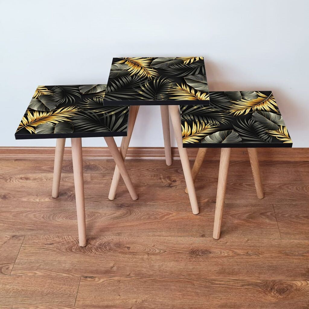 Hanah Home set stolića za kafu 3Shp194, 3 dijela, šareni