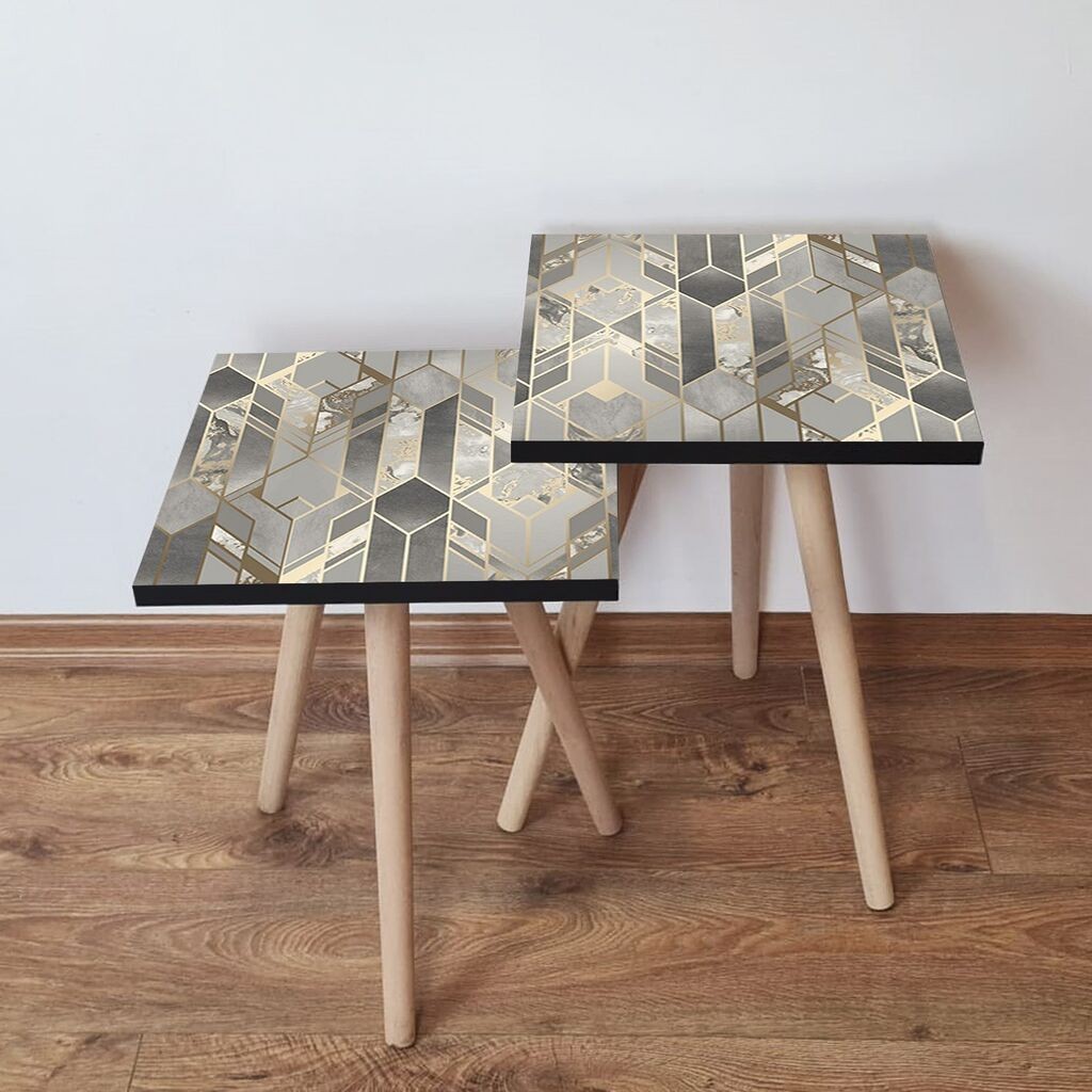 Hanah Home set stolića za kafu 2Shp497, 2 dijela, šareni