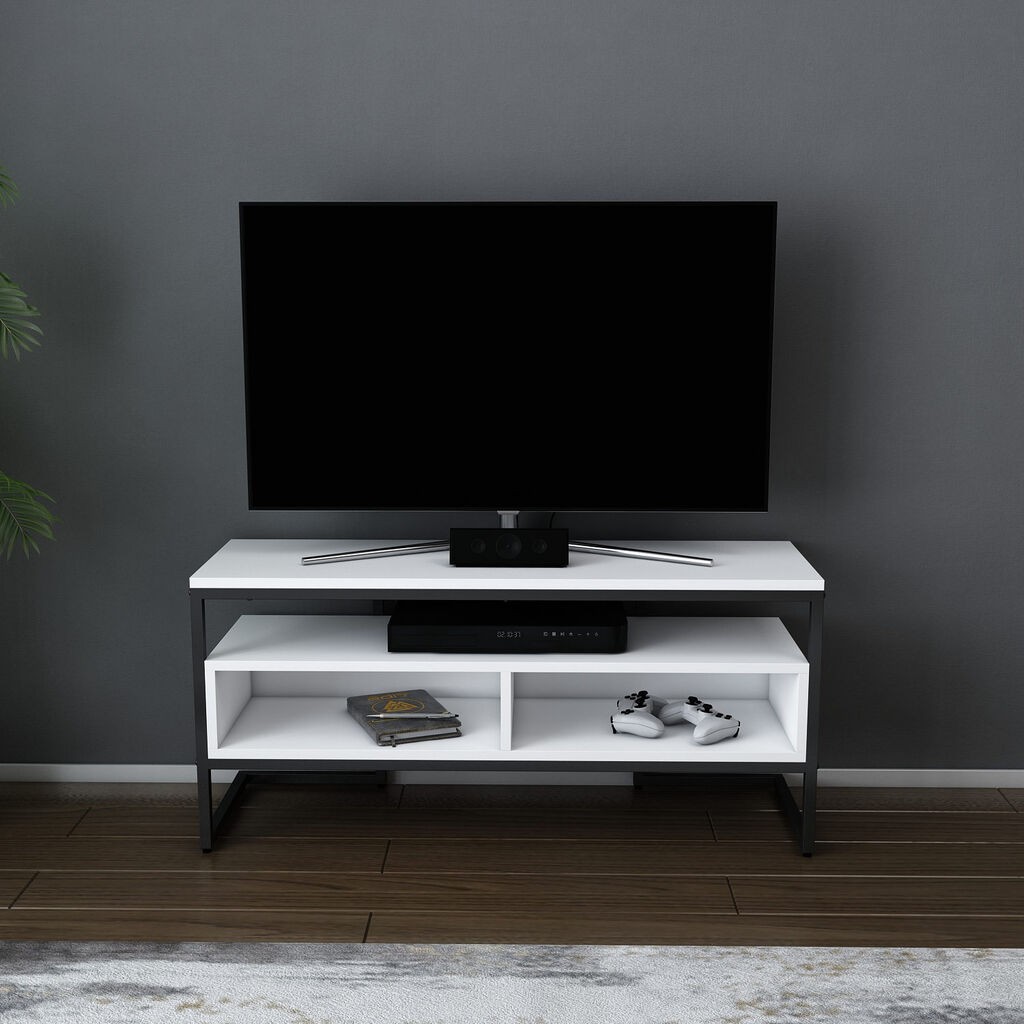 Hanah Home TV Merrion komoda, 110x35x49.9 cm, Bijelo-crna