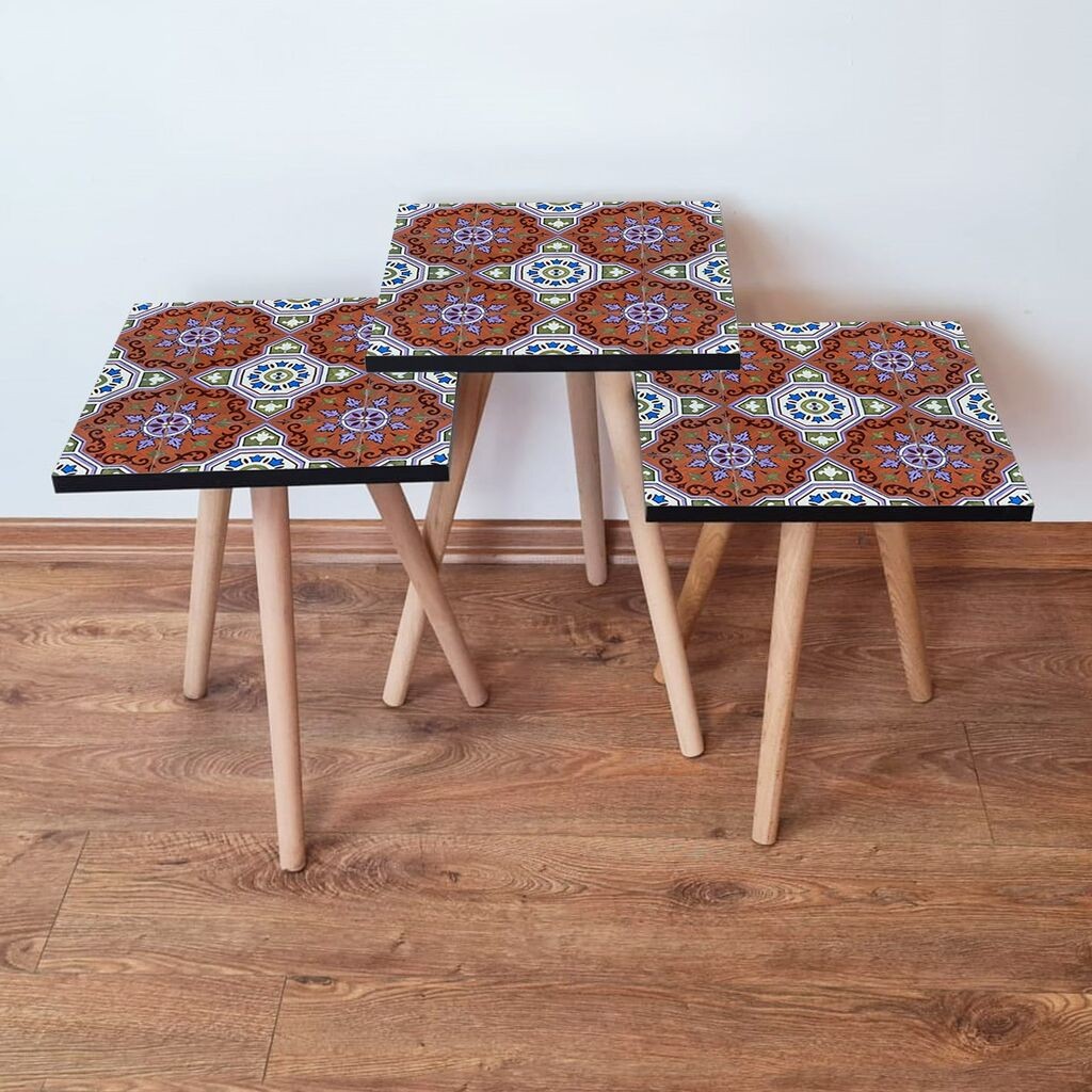 Hanah Home set stolića za kafu 3Shp51, 3 dijela, šareni