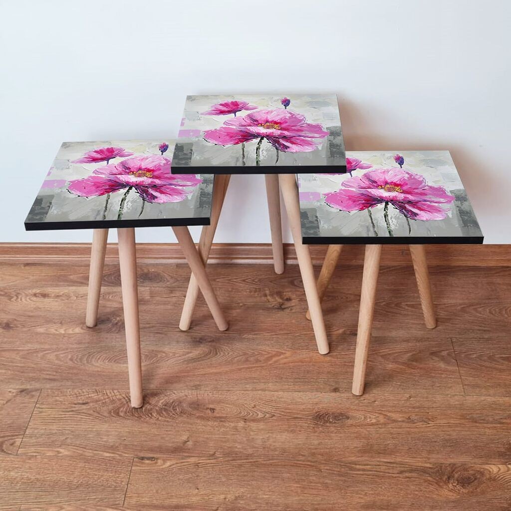 Hanah Home set stolića za kafu 3Shp298, 3 dijela, šareni