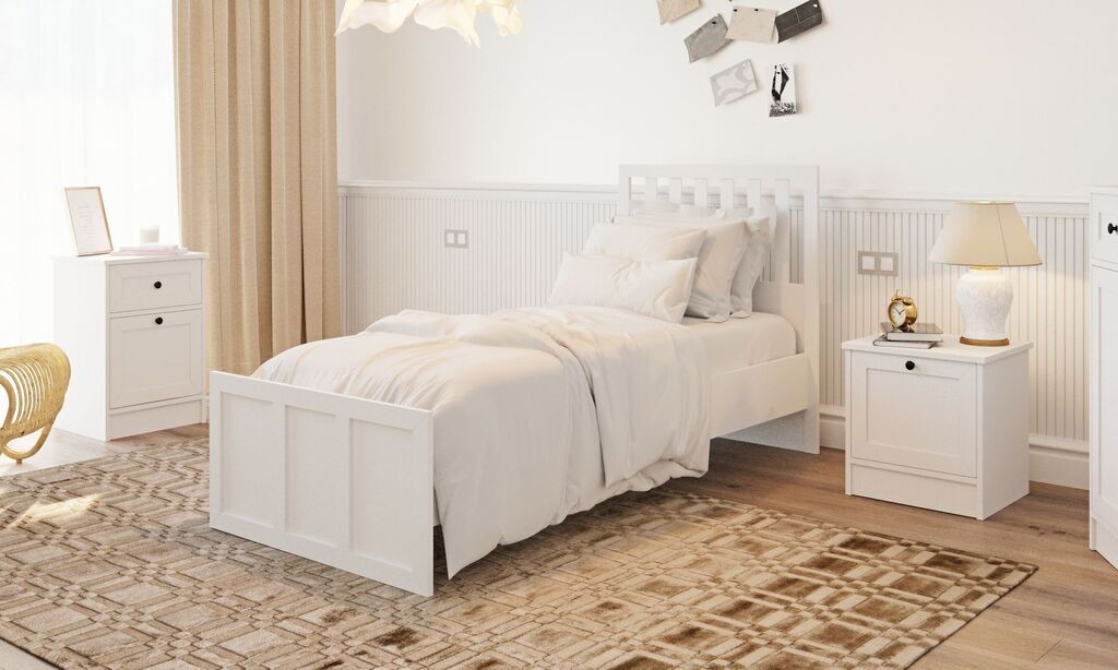 Hanah Home Okvir kreveta Rb-168-04-003, 90x190 cm, Bijela