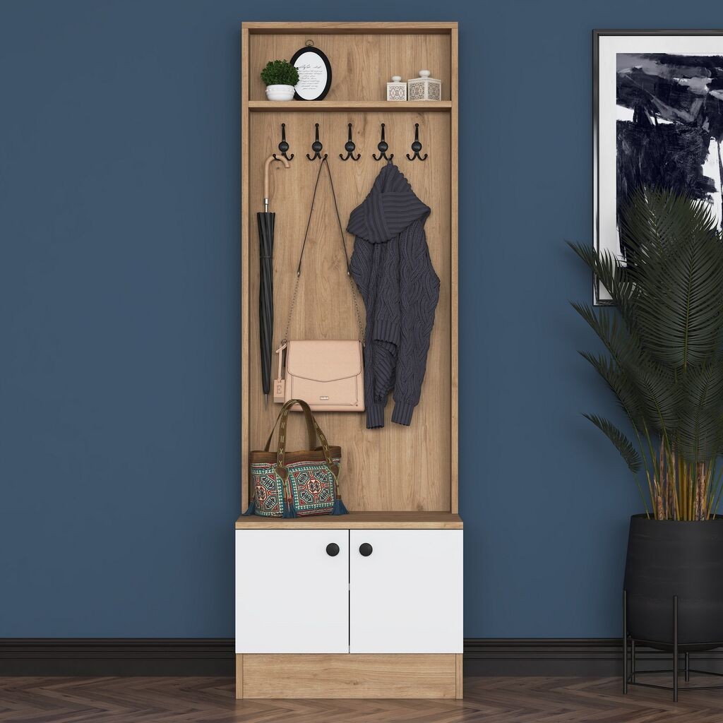 Hanah Home Ormarić za hodnik M16 - 2254, 59,8x182,8x35,5 cm, Orah