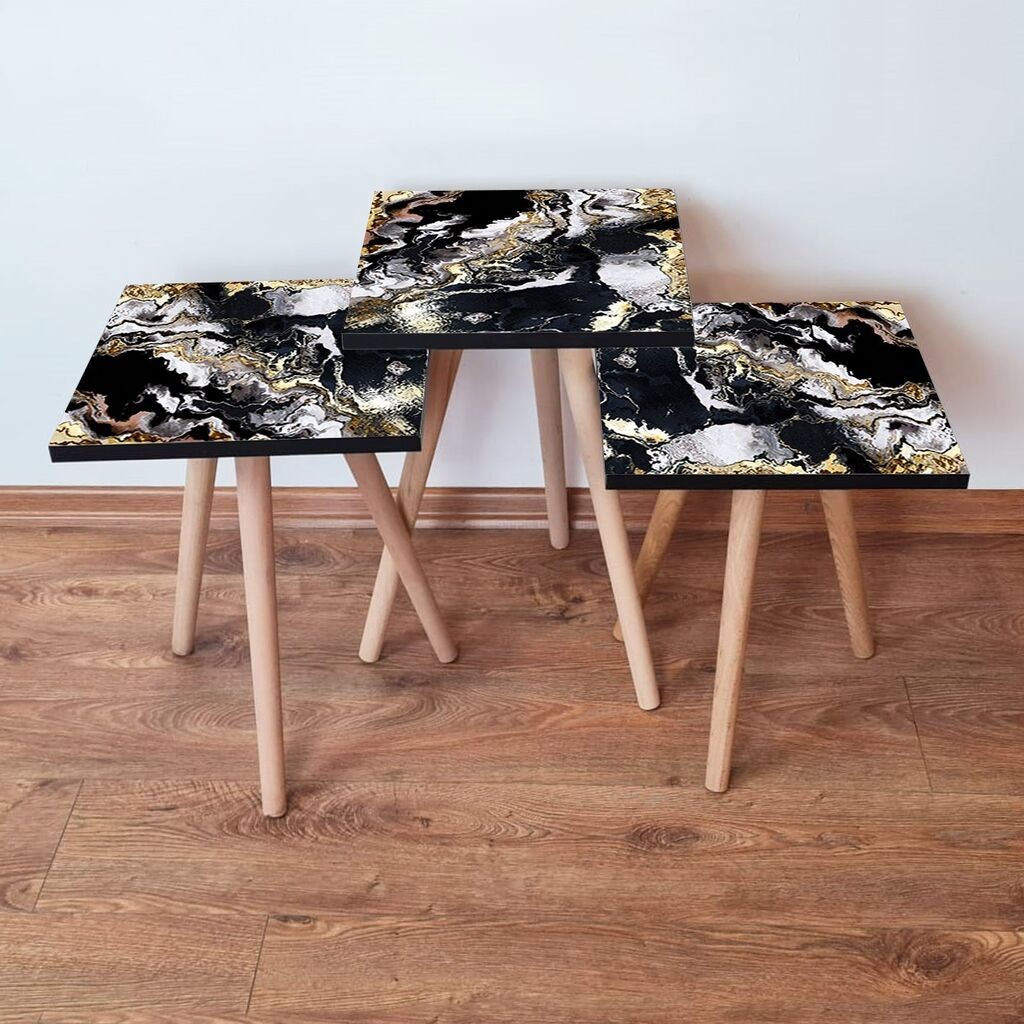 Hanah Home set stolića za kafu 3Shp159, 3 dijela, šareni