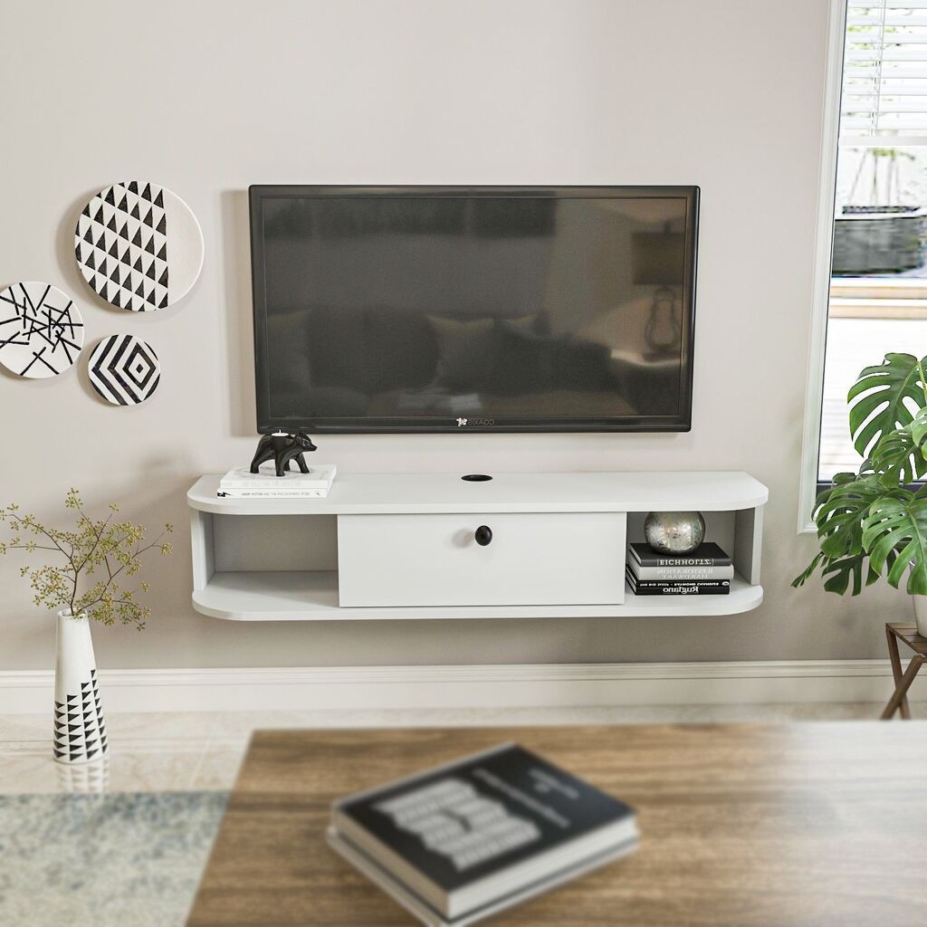 Hanah Home TV komoda Ibarra, 120x23,4x29,6 cm, bijela