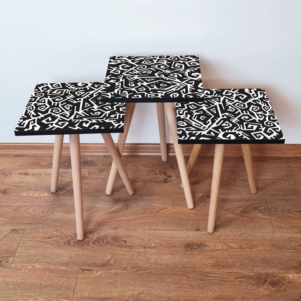 Hanah Home set stolića za kafu 3Shp377, 3 dijela, šareni