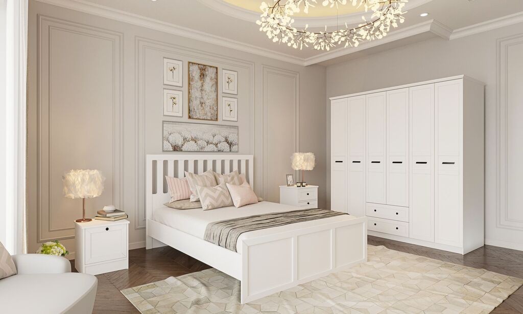 Hanah Home Set namještaja za spavaću sobu Rb-168-01-006-01, Bijela