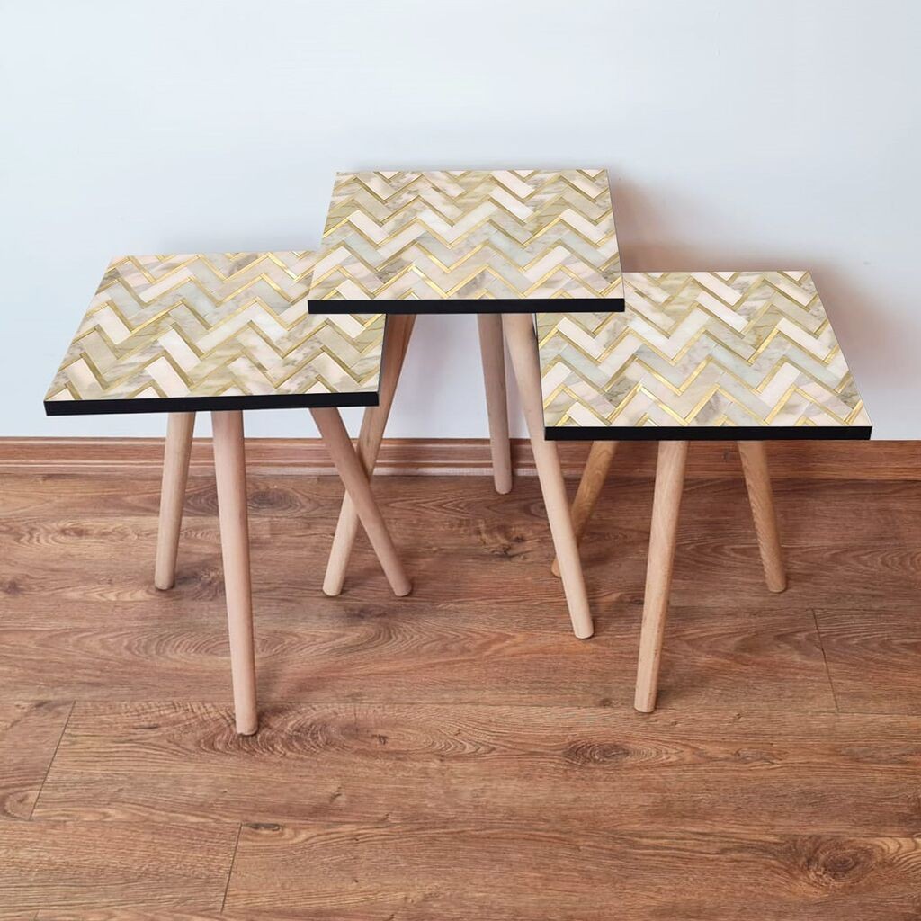 Hanah Home set stolića za kafu 3Shp138, 3 dijela, šareni