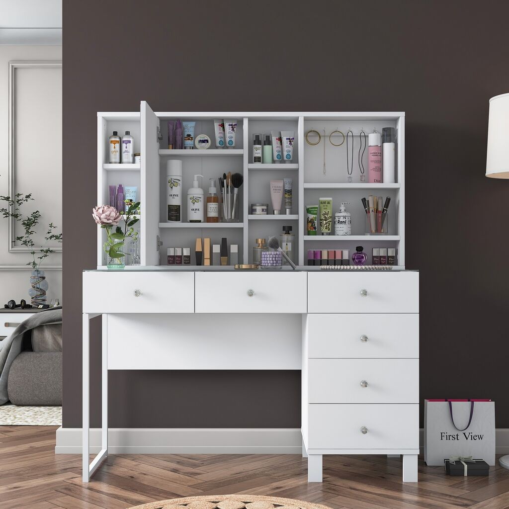 Hanah Home Toaletni stolić BJ140-3831, Bijeli