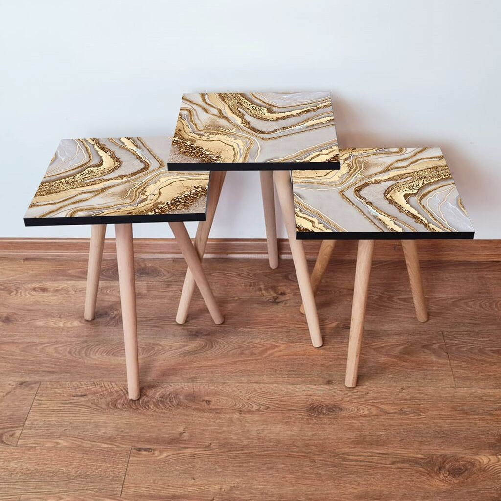 Hanah Home set stolića za kafu 3Shp263, 3 dijela, šareni