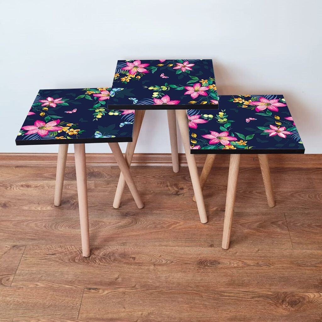 Hanah Home set stolića za kafu 3Shp189, 3 dijela, šareni