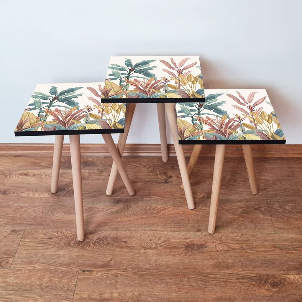 Hanah Home set stolića za kafu 3Shp198, 3 dijela, šareni