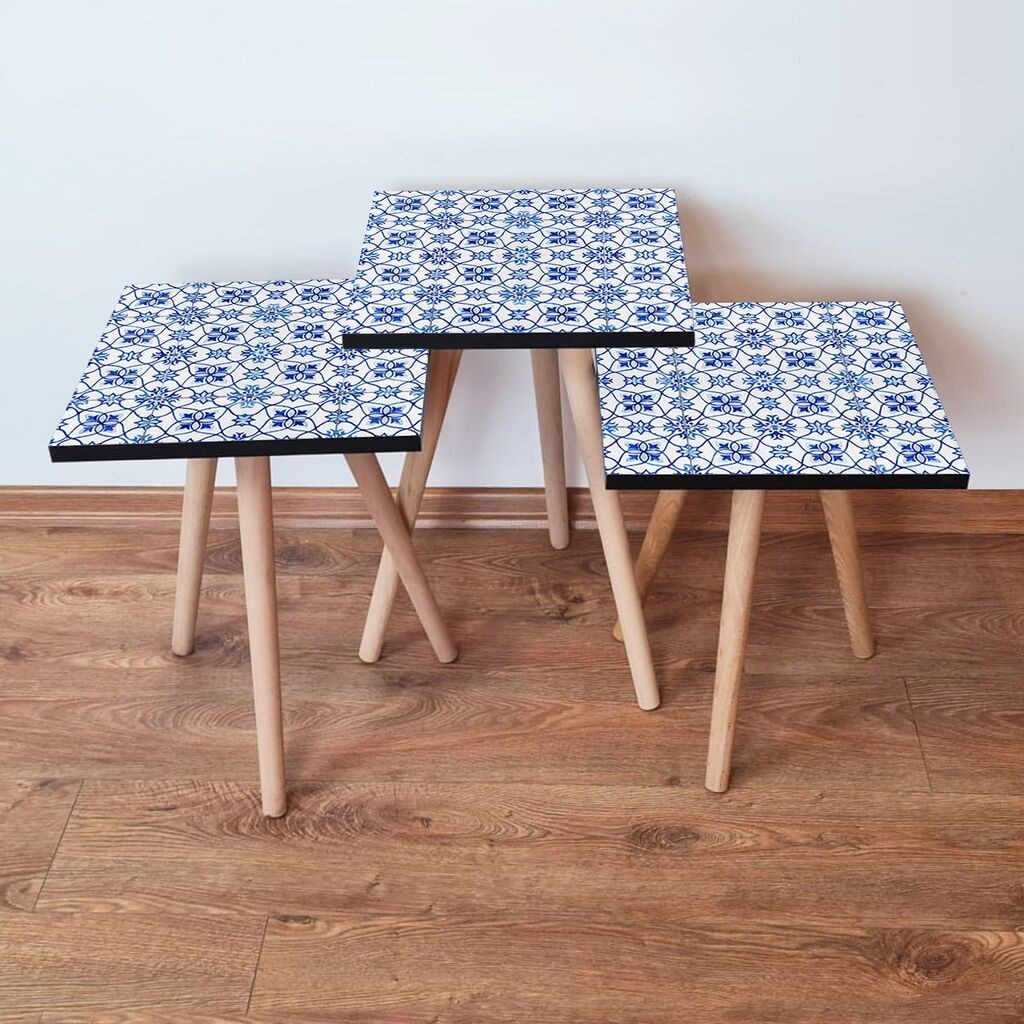 Hanah Home set stolića za kafu 3Shp37, 3 dijela, šareni