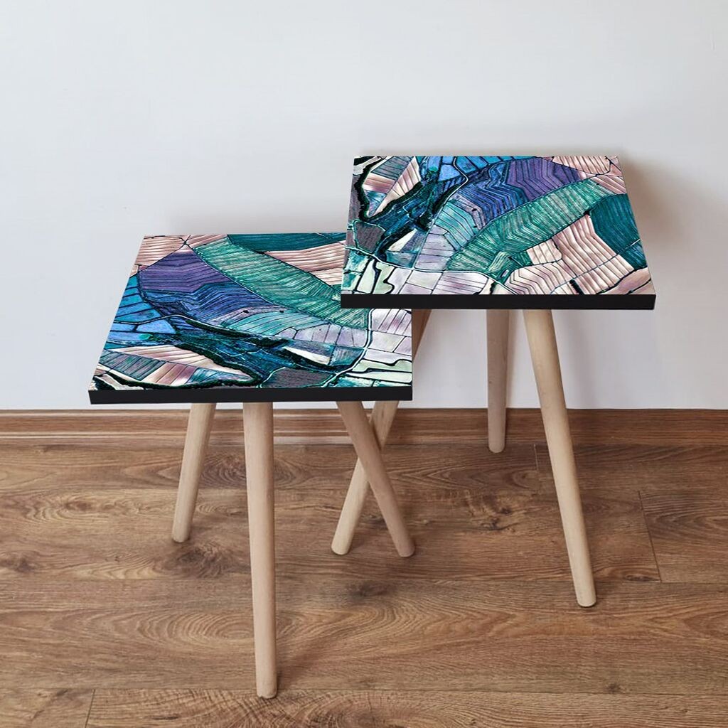 Hanah Home set stolića za kafu 2Shp12, 2 dijela, šareni