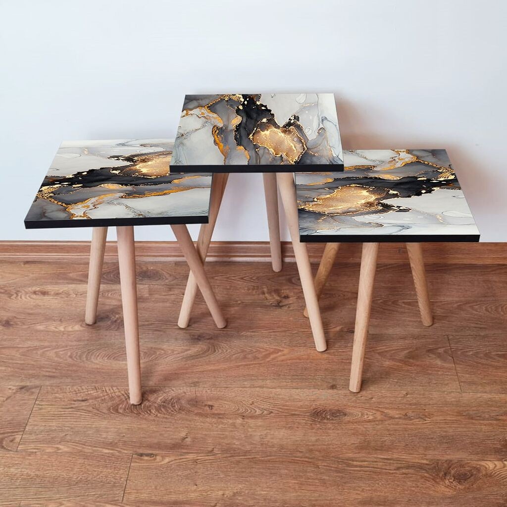 Hanah Home set stolića za kafu 3Shp83, 3 dijela, šareni